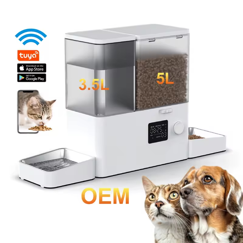 Automatic Pet Feeder Fixed Time Food Water Feeding Dispenser for Cat Dog