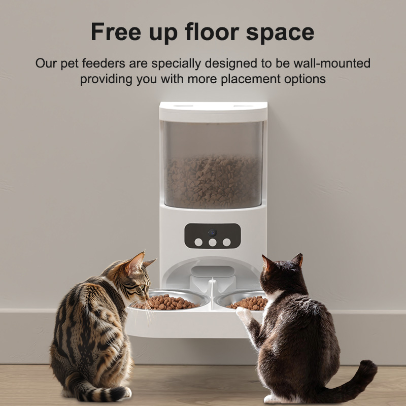 OEM/ODM Smart Pet Feeder with Camera, 4L 6L Automatic Dog Cat Food Dispenser with WiFi/APP Control &amp; Video Monitoring
