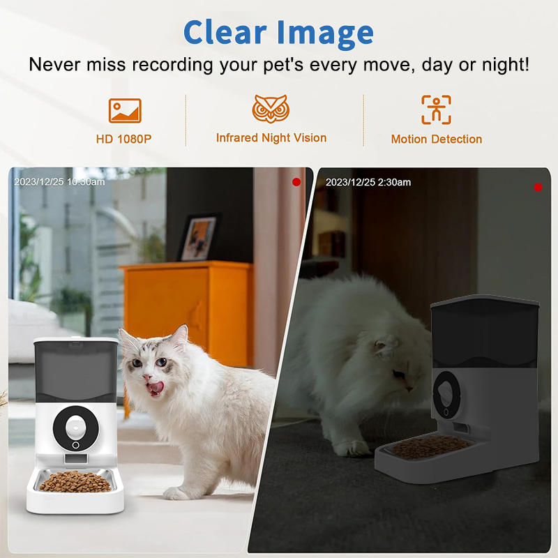 HD Camera Pet Monitoring Automatic Pet Feeder for Cats Dogs Dry Food Smart Feeder with Anti-Clog &amp; LCD Pet Products