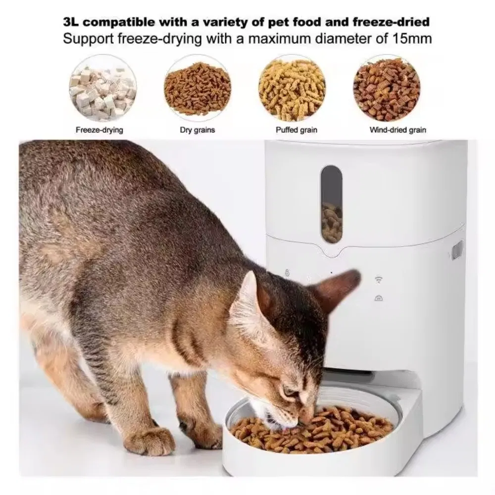 3L / 6L Smart Automatic Pet Feeder with WiFi APP Control Dual Bowls for Cats &amp; Dogs