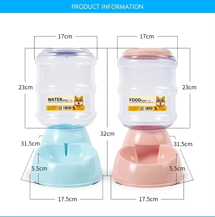 Wholesale Small Size Gravity Automatic Pet Feeder Vertical Dog Water Dispenser for Cat Puppy Smart Silicone Plastic Pet Waterer Hot Sale 3.8L