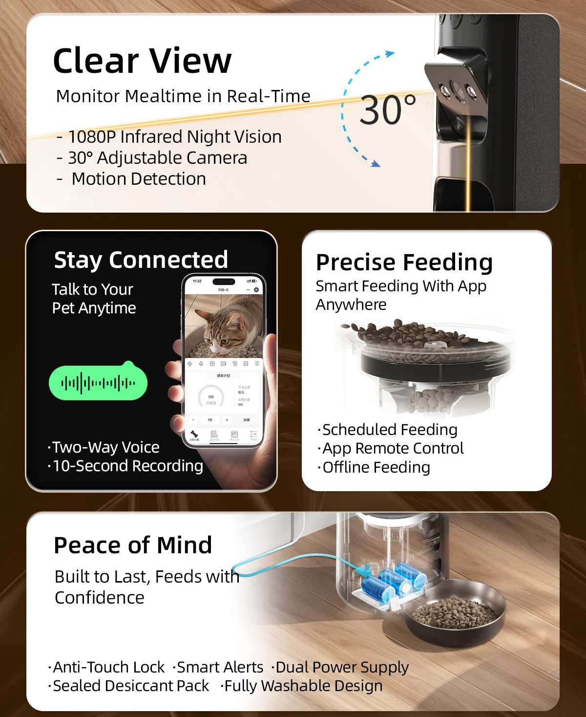Smart Pet Feeder with APP Control and Voice Recording