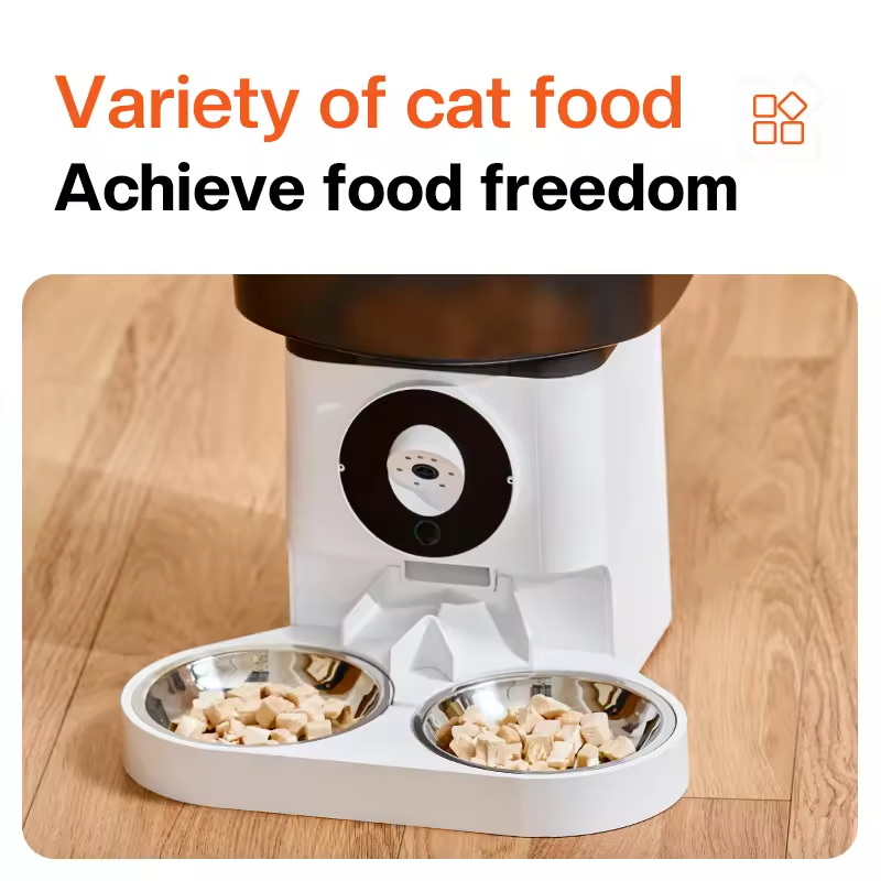 Goldenhour HD Camera Pet Monitoring USB-Charged Automatic Pet Feeder for Dogs Cats with Anti-Clog