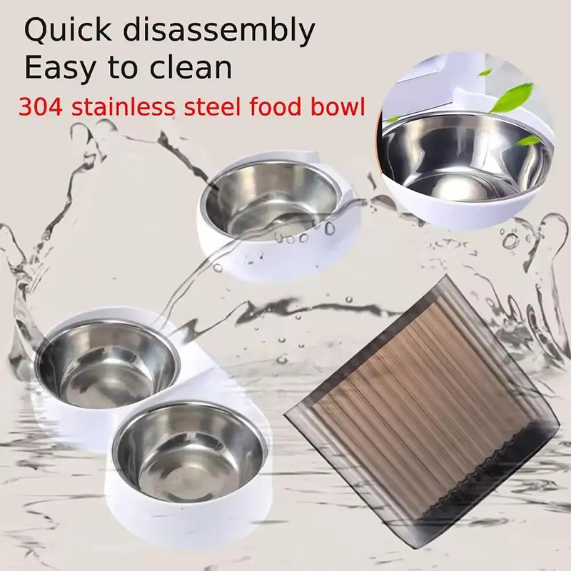 Large Capacity Automatic Dual Pet Feeder for Multiple Dogs and Cats Feeding