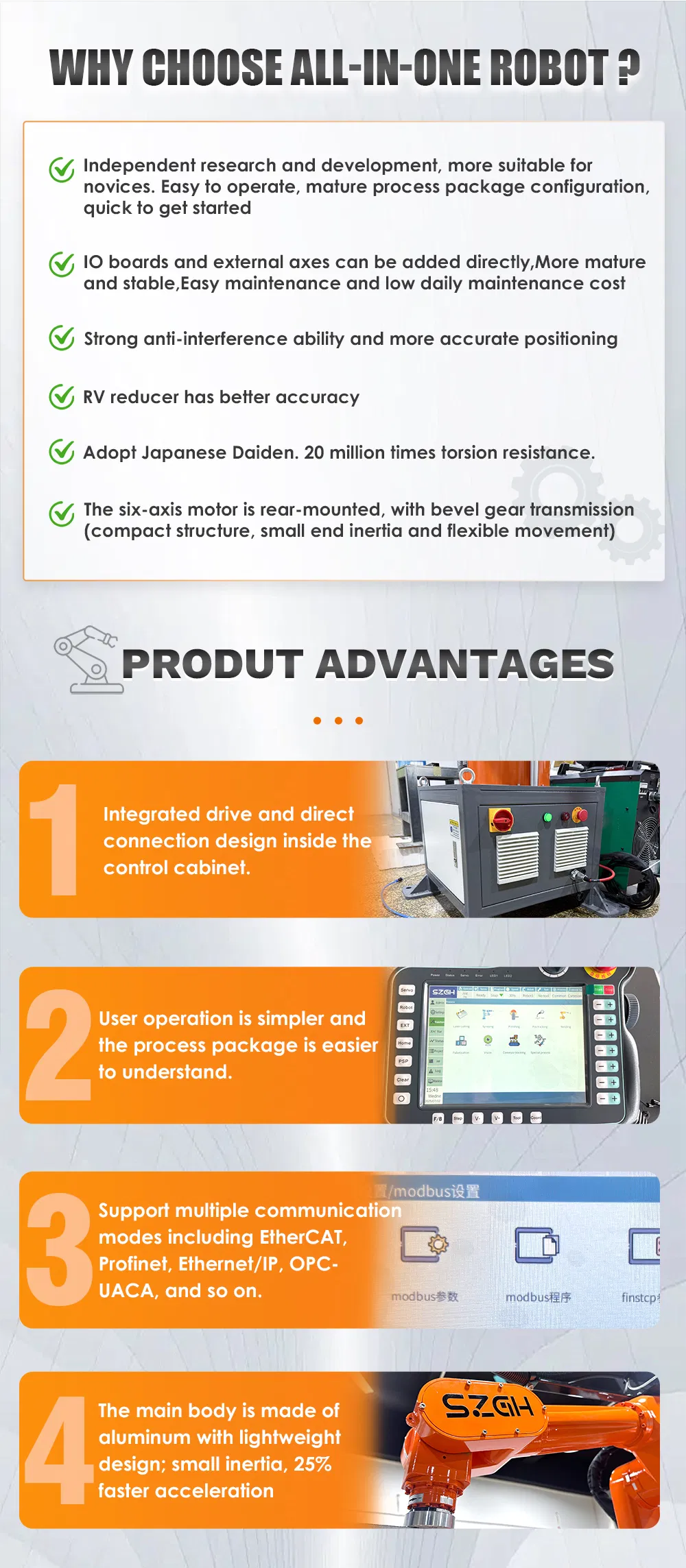 T980-6 982mm 6kg Smart Press Feeding Robot Description 2