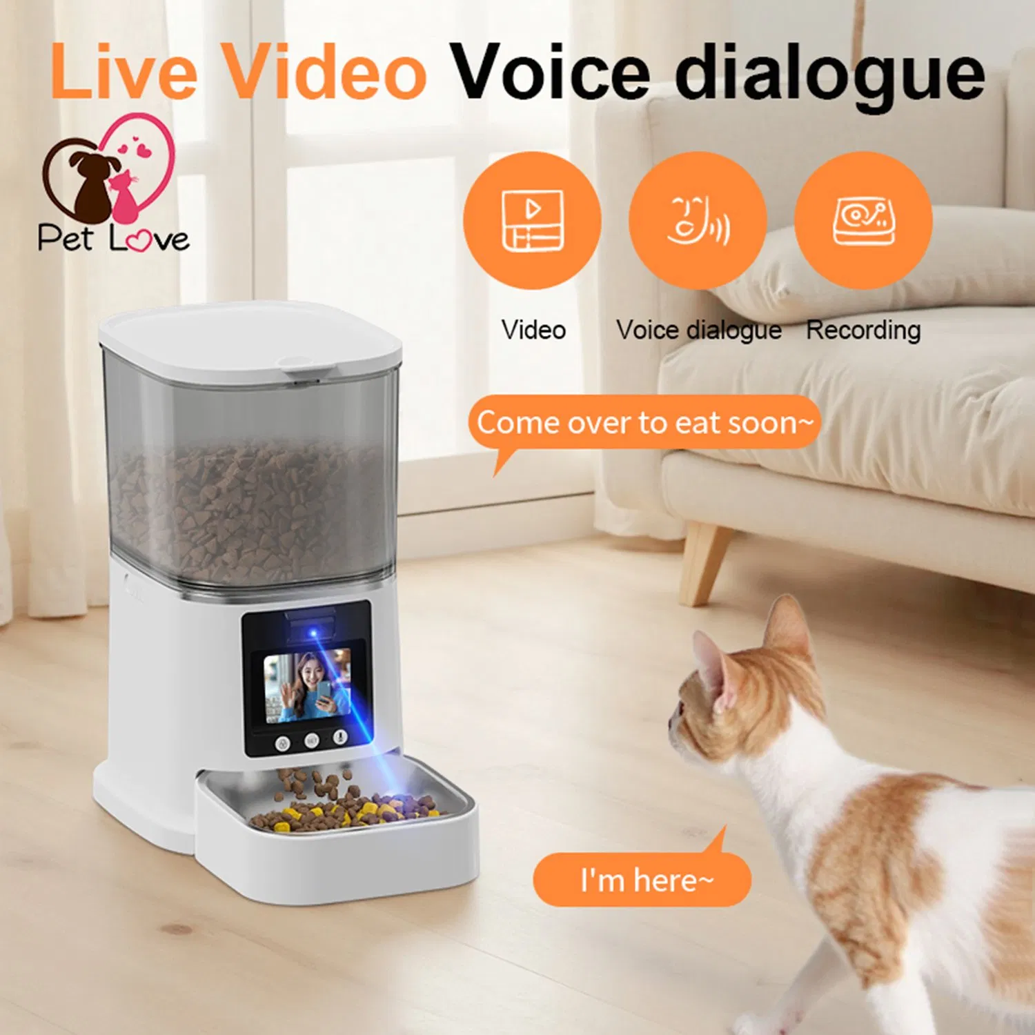 Smart Interactive Pet Feeder with Voice Recording and Timer