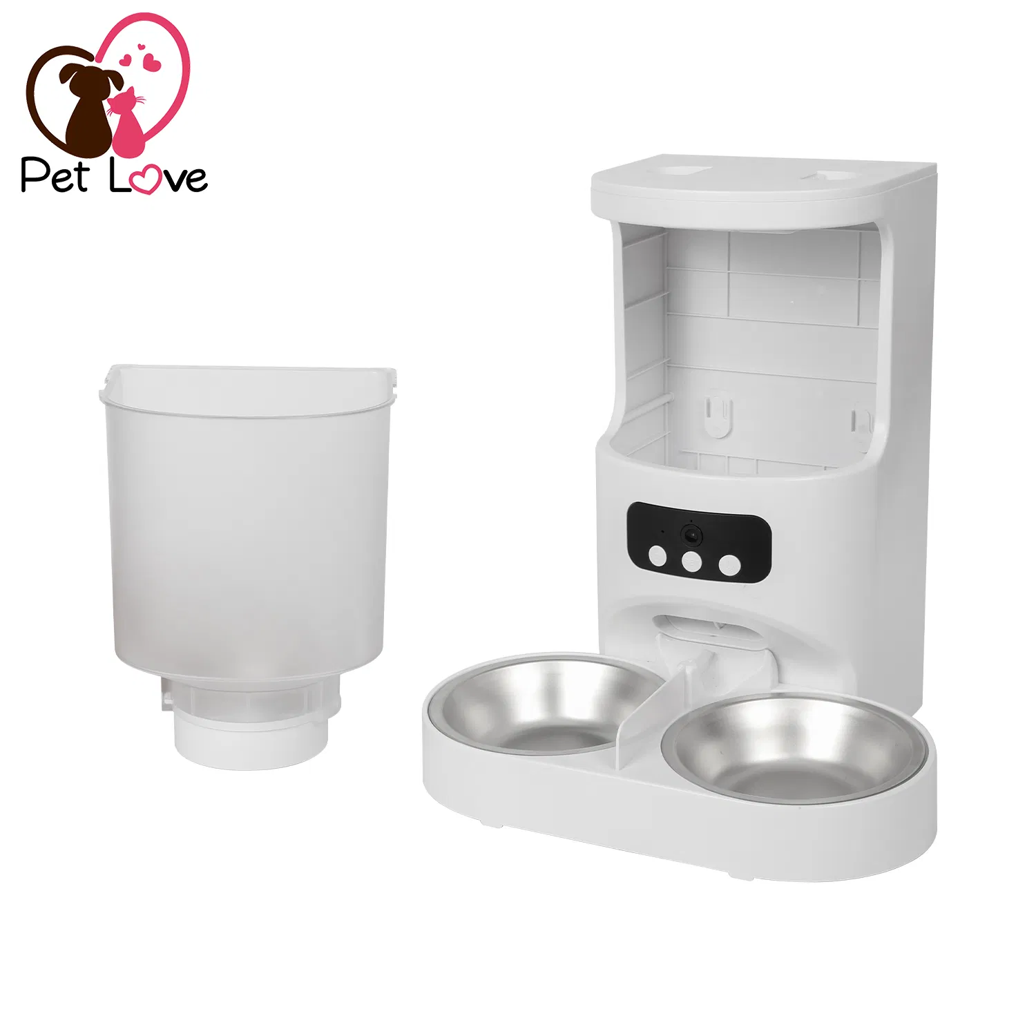 Smart Dual-Bowl Pet Feeder with 1080P Video Monitoring