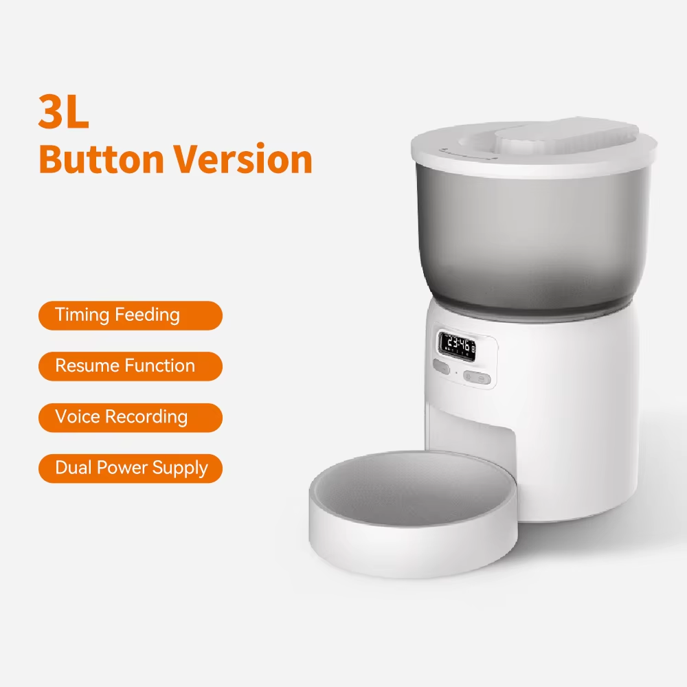 Automatic Dry Food Dispenser Smart Pet Feeder New Design Timed Cat and Dog Feeder with Charging Power Source Plastic Material