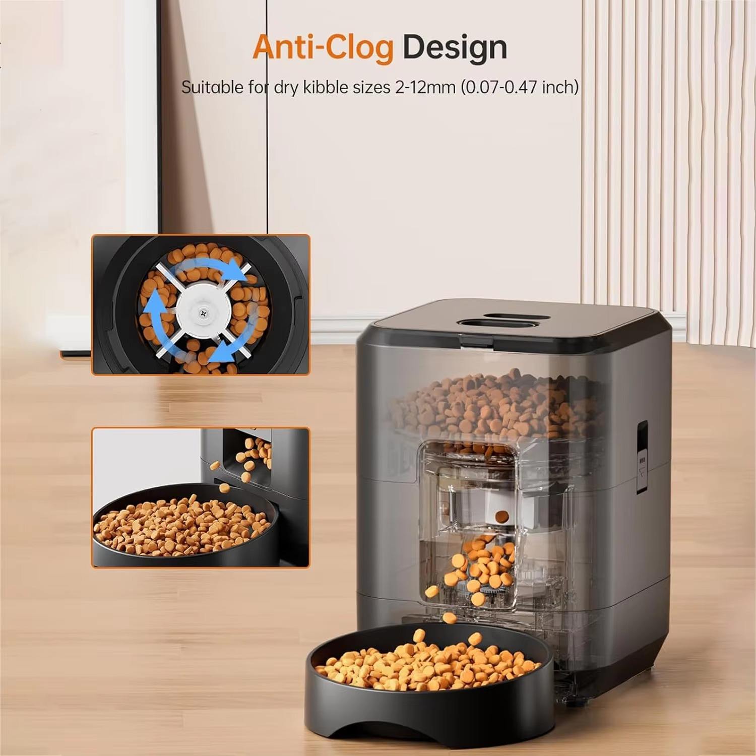 Automatic Slow Food Pet Feeder 2L Timed Button-Control Cat Dog Dispenser