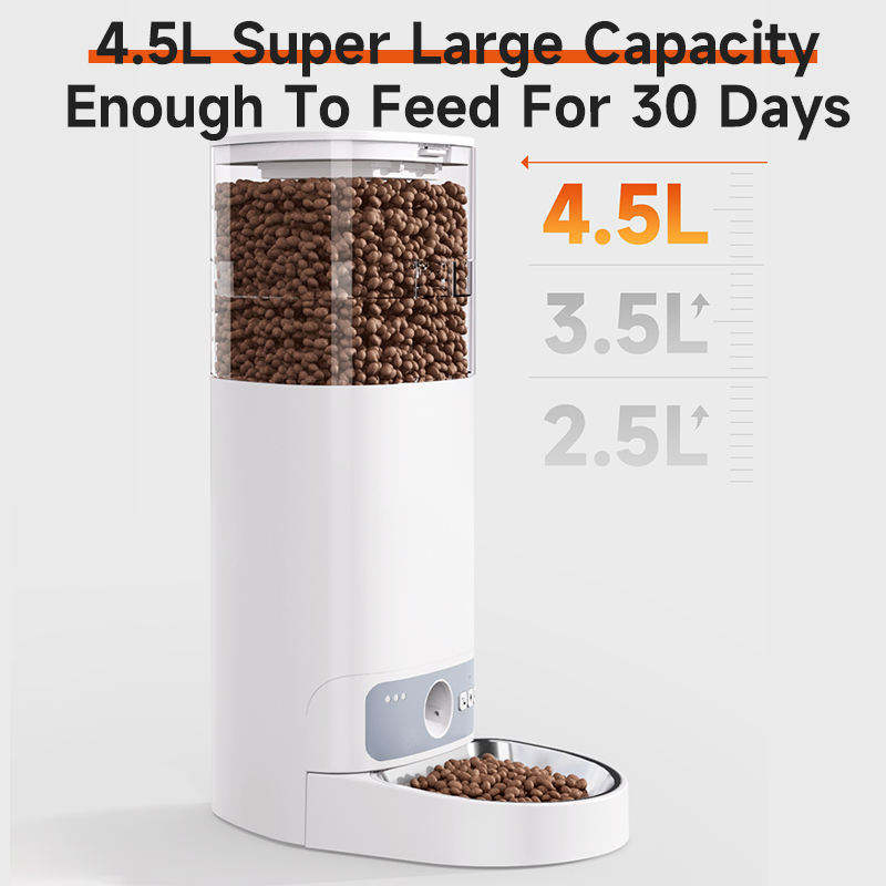 APP-Controlled Automatic Pet Feeder for Cats/Dogs with Stainless Bowl &amp; Timer