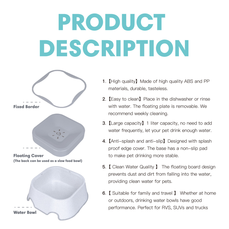 Rena Pet Factory Price New Mould Spill Proof Dog Bowl Slow Large Capacity Feeder 2 Way Use