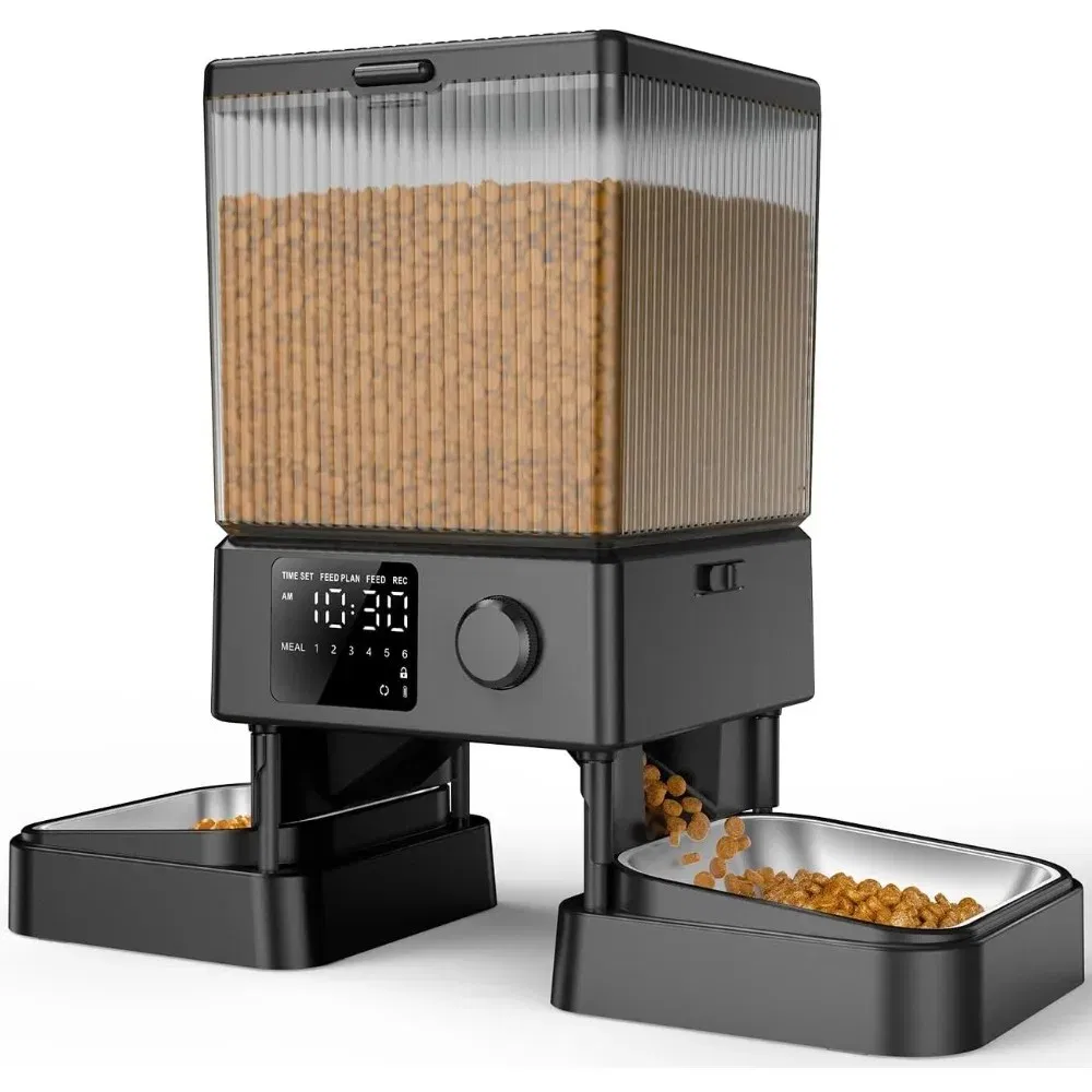 Two Cat Dog Automatic Food Dispenser 5L Capacity Intelligence Pet Products Smart Pet Feeder with Dual Bowl for Pets Food Bowl