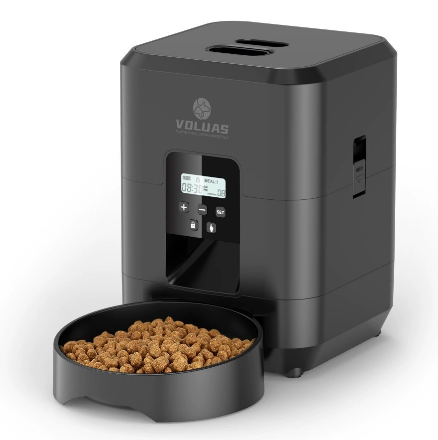 Modern Design Timed Pet Feeder for Cats and Dogs with Dry Food Dispense &amp; 4 Daily Meals