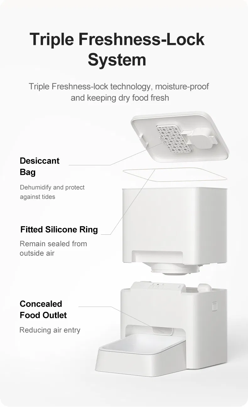 Dual Compartment Detachable Large Capacity Smart Pet Feeder Automatic Pet Food Dispenser