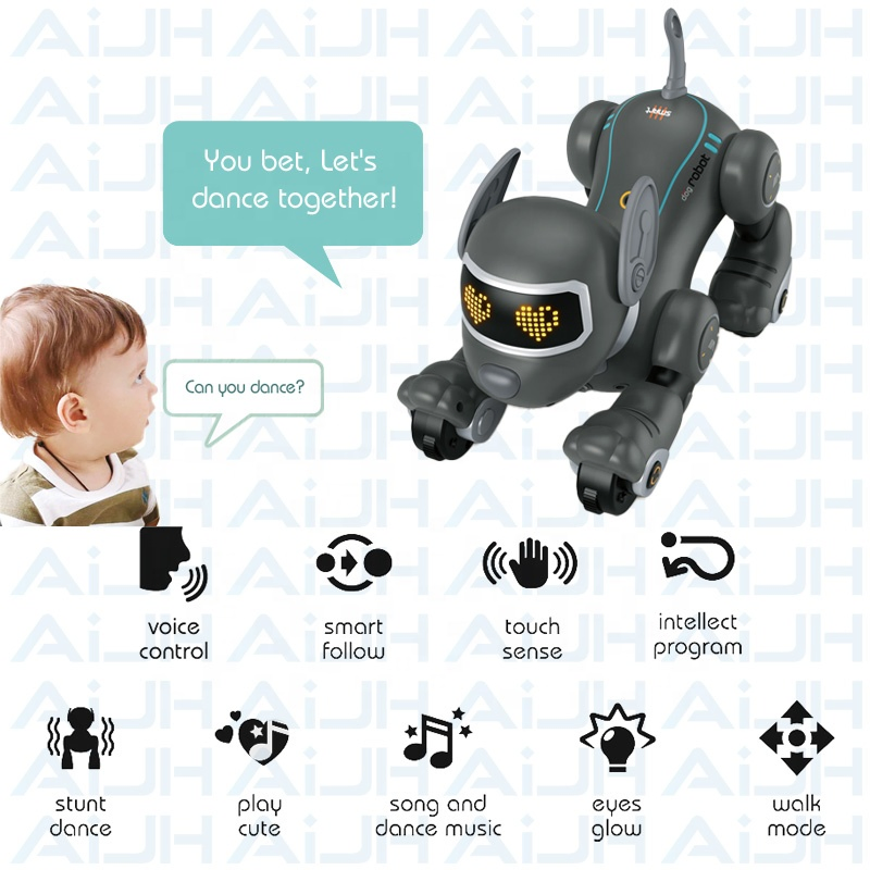 Aijh RC Stunt Robot Dog Perro Inteligente Walking Dancing Remote Control Robot Pet Ai Programming Smart RC Robot Toys