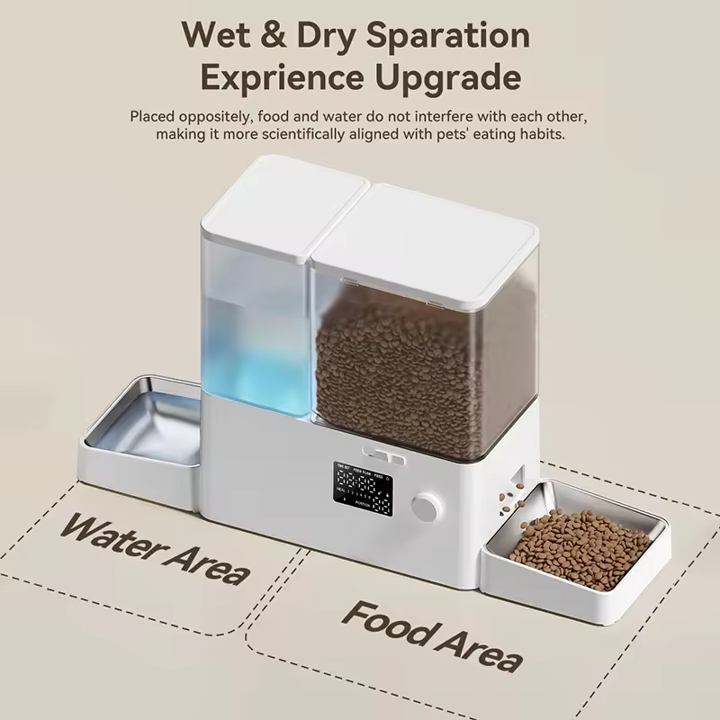 Automatic Pet Feeder Fixed Time Food Water Feeding Dispenser for Cat Dog