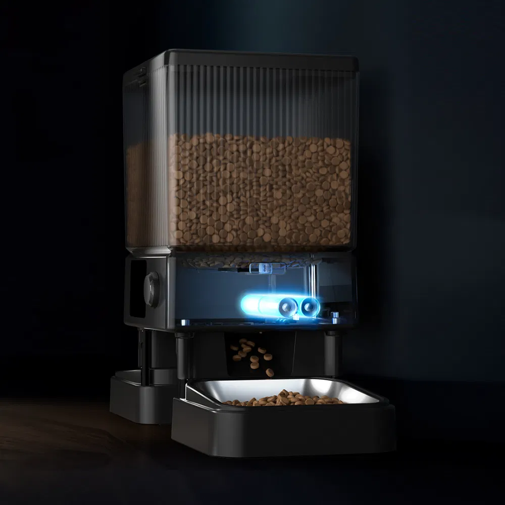 Smart Automatic Pet Feeder with Dual Bowls: Visible Hopper, Timed &amp; Portion Control for Cats &amp; Dogs