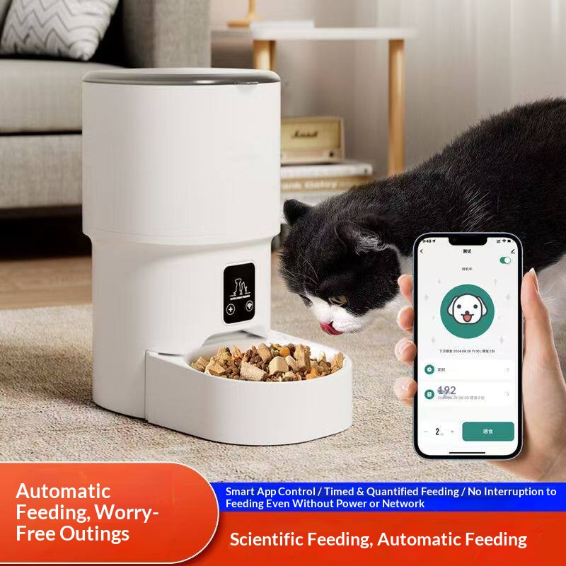 WIFI Oval Automatic Pet Feeder with Camera Intelligent Timed Feeding for Cats and Dogs