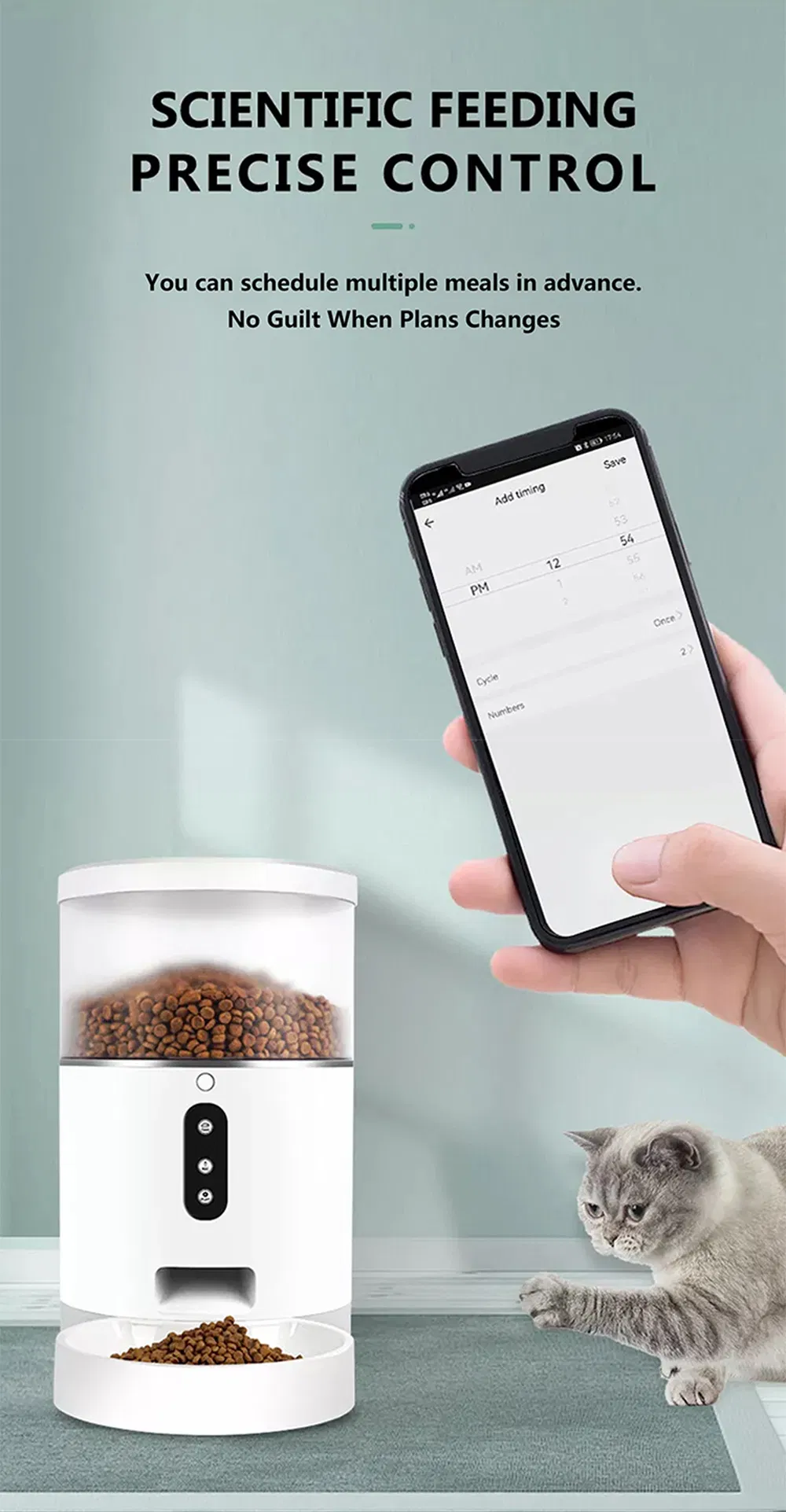 Pet Suppliers 3.5L Cat Dog Feeder with Timed Feeding Voice Recording