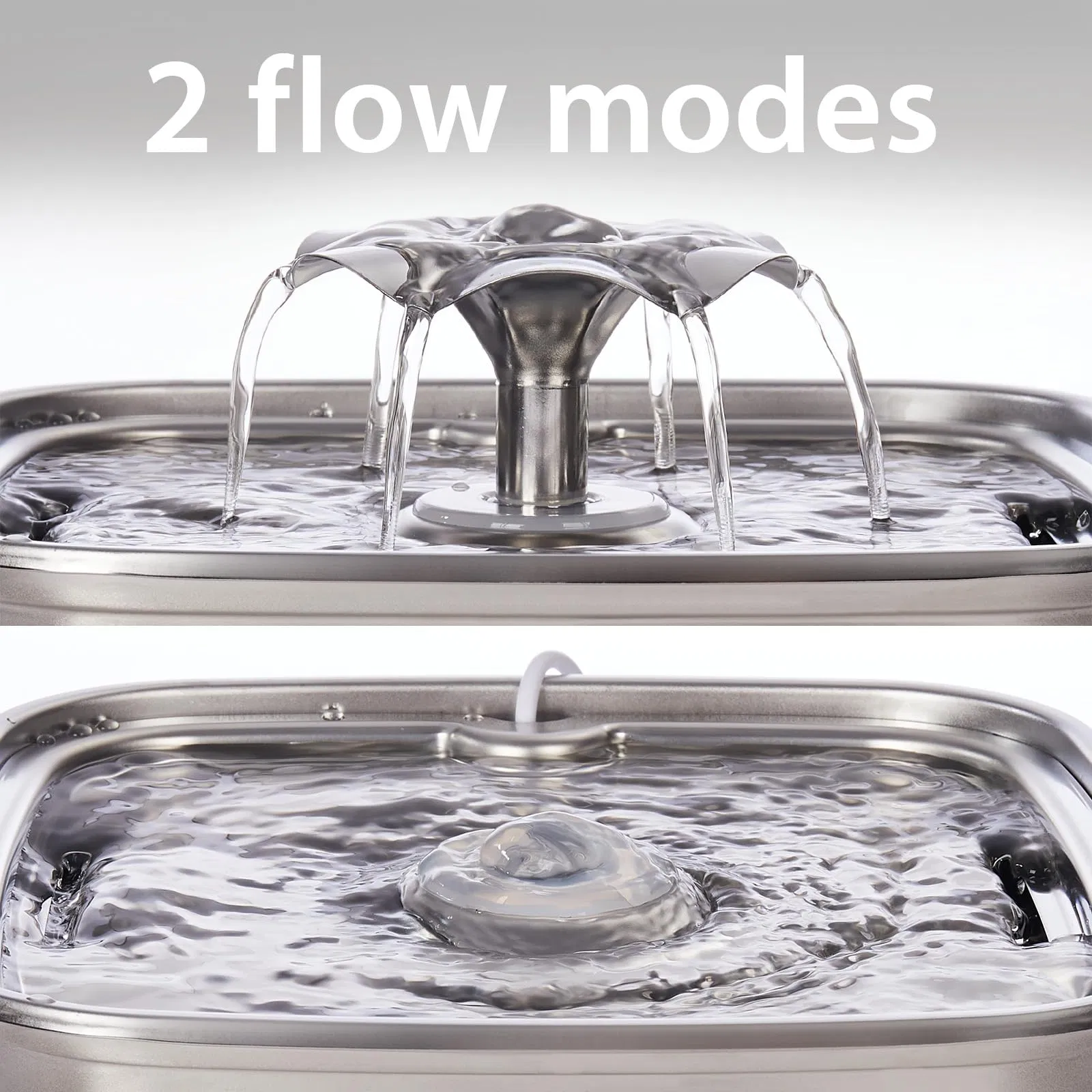 108oz 3.2L Stainless Steel Automatic Quiet Large Capacity Pet Drinking System with Filters Silicone Mat for Cats Dogs Water Fountain