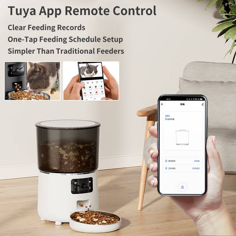 Automatic Feeder with HD Camera for Voice Video Recording Cats Dogs Food Dispenser