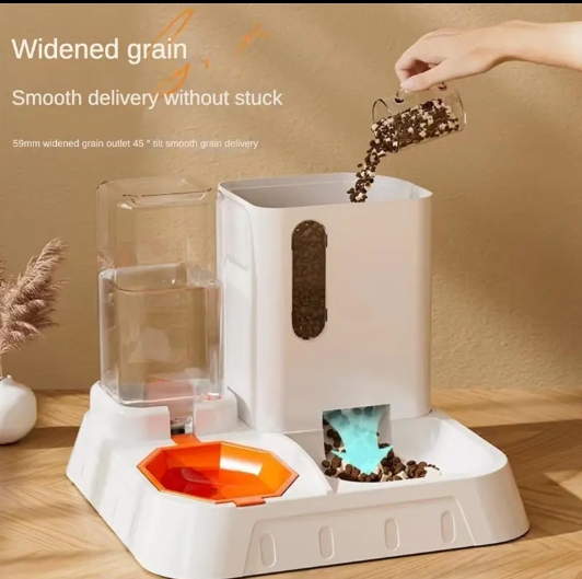 Cat Food Water Dispenser Set Gravity Pet Self Feeder for Indoor Small Medium Cats Dogs