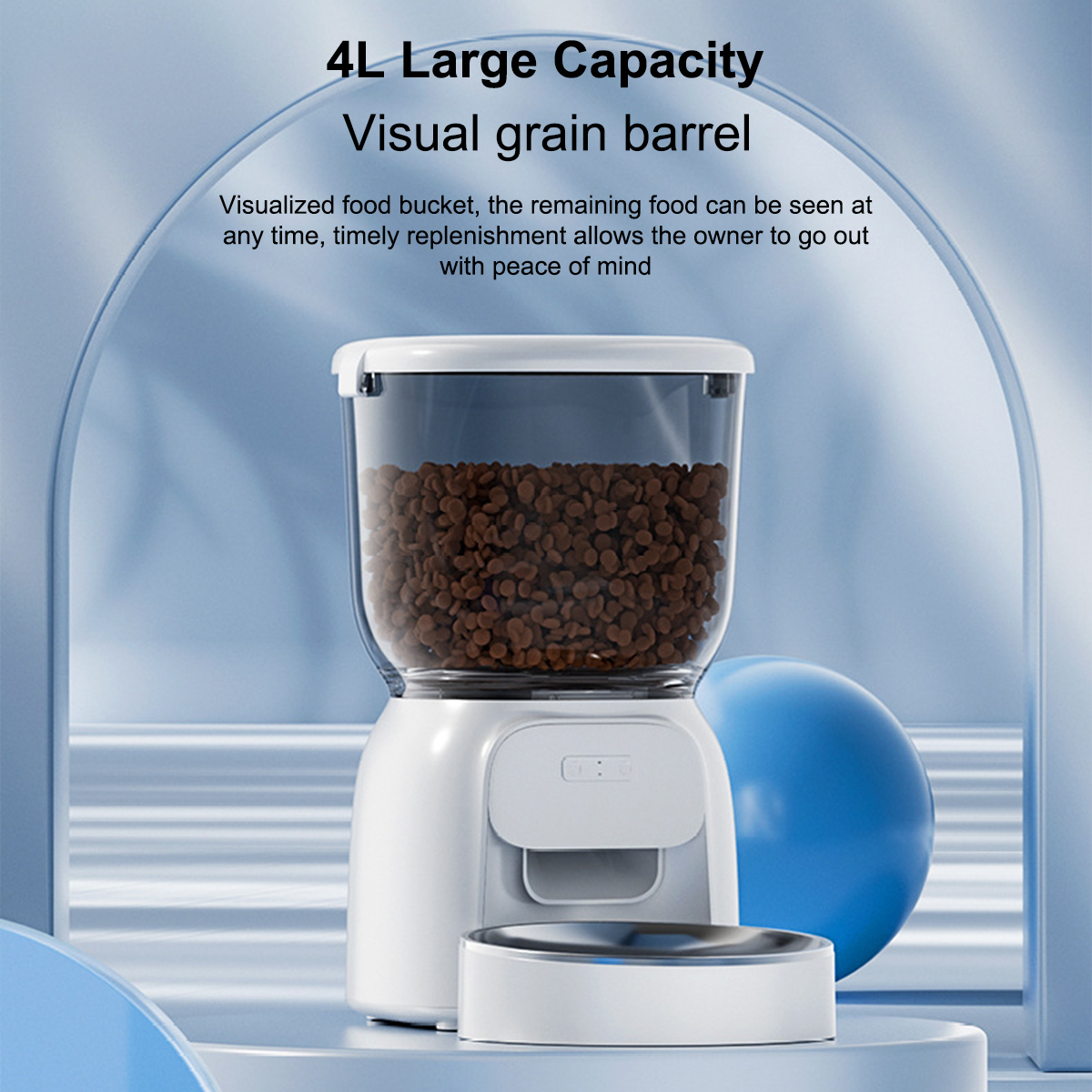 New Pet Intelligent Automatic Feeder 4L Timed Quantitative Intelligent Feeding Machine Pet Feeder Cat