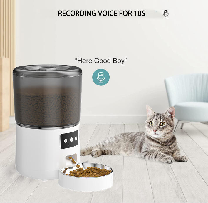 4L Automatic Feeder for Small Animals with Voice Recorder
