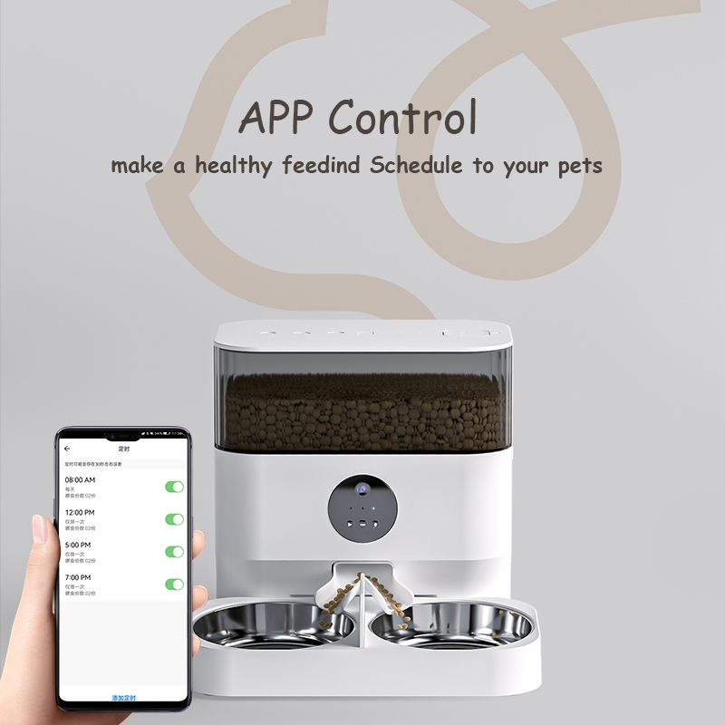 Automatic Smart Pet Feeder with Dual 304 Stainless Steel Bowls