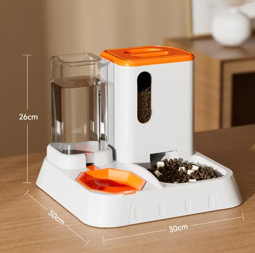 Cat Food Water Dispenser Set Gravity Pet Self Feeder for Indoor Small Medium Cats Dogs