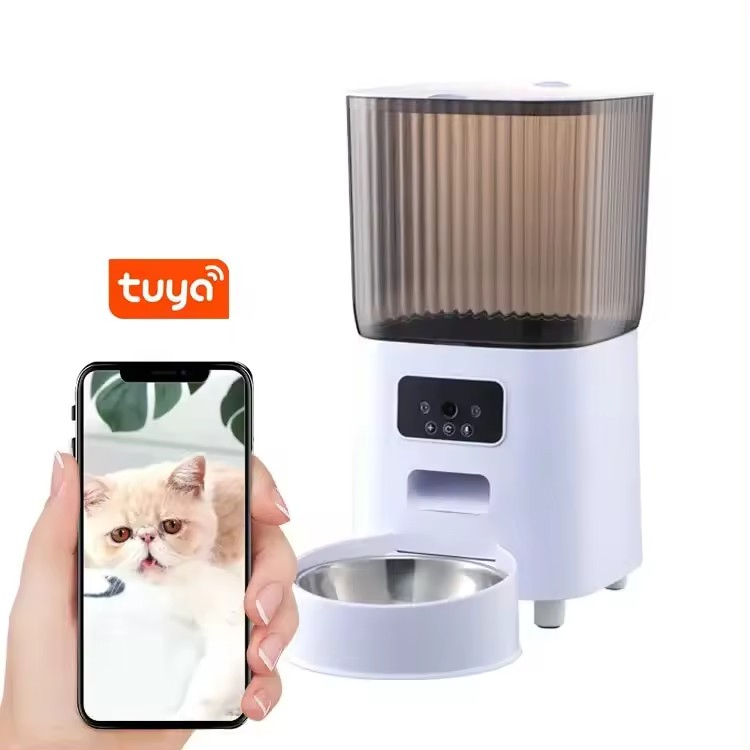 Tuya WiFi Smart Mobile APP Remote Control 5L Cat Dog Automatic Pet Food Feeder with Video Camera Work with Smartlife