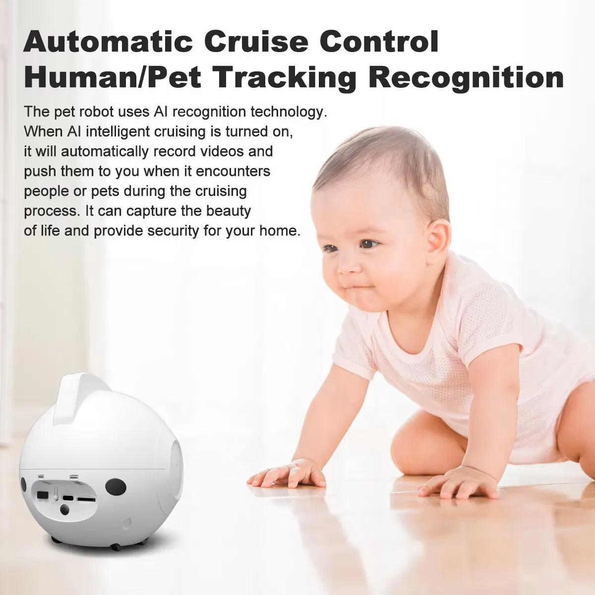 Smart Ai Pet Robot with 360° Patrol, Real-Time Monitoring, and Emotional Interaction Pet Companion Robot