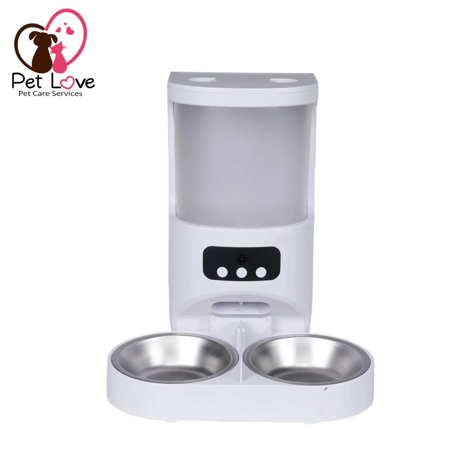 Smart Automatic Pet Feeder with Dual Bowls and HD Camera