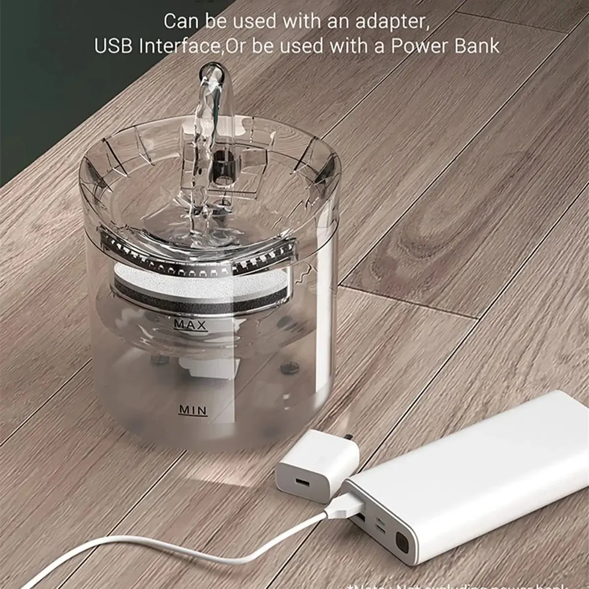 Wireless Rechargeable Battery Operated Cat Water Fountain Automatic Pet Drinking Fountain with Filter