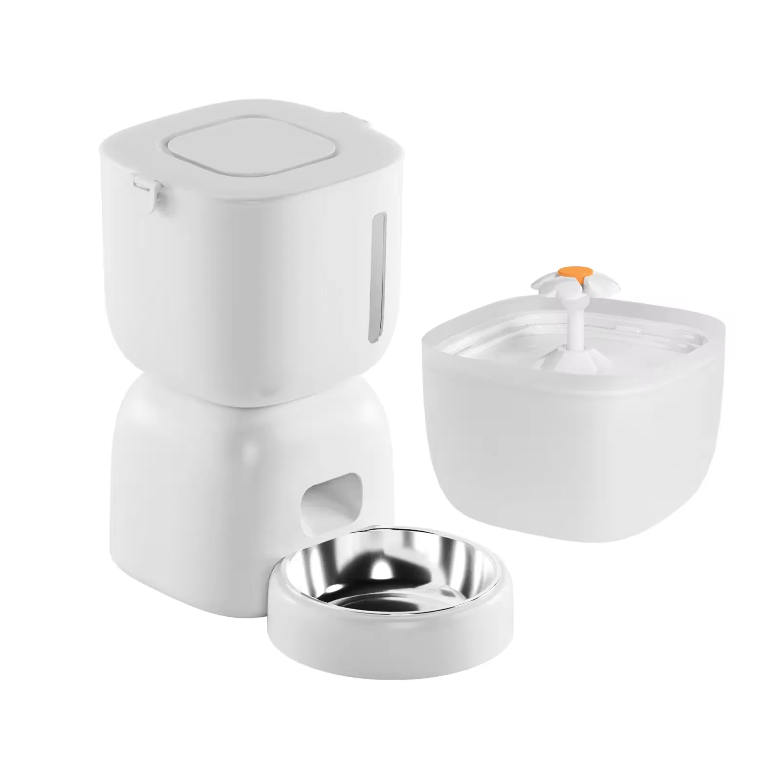2025 Smart WiFi 3L Automatic Pet Feeder &amp; 2L Water Fountain Set, APP Control, Dual Power, Anti-Clog, Stainless Steel Bowl, OEM Available