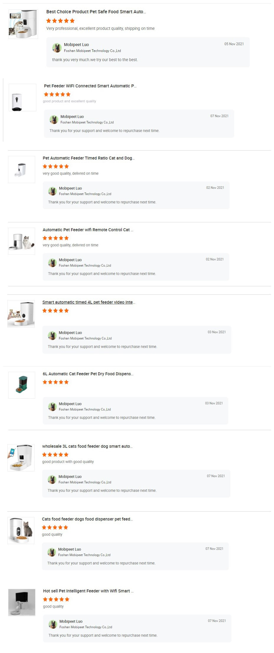 Customer Praise