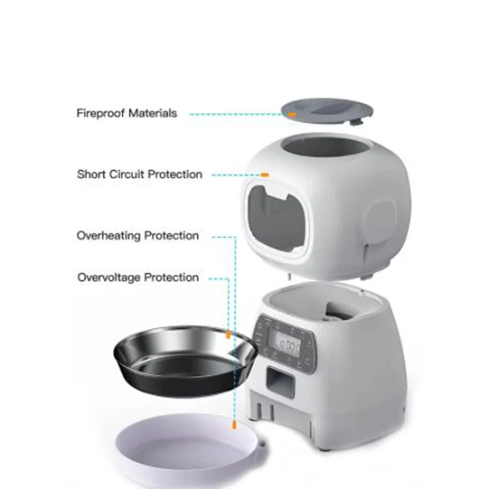 Timed Automatic Voice Recording Dual Power Supply Pet Feeder