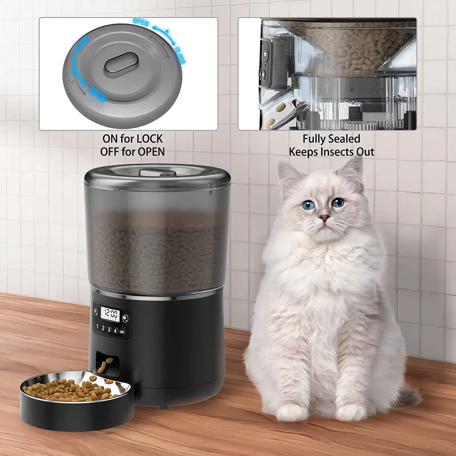 Smart Feed Automatic Dog and Cat Feeder Wi-Fi Enabled for Ios and Android Smartphones