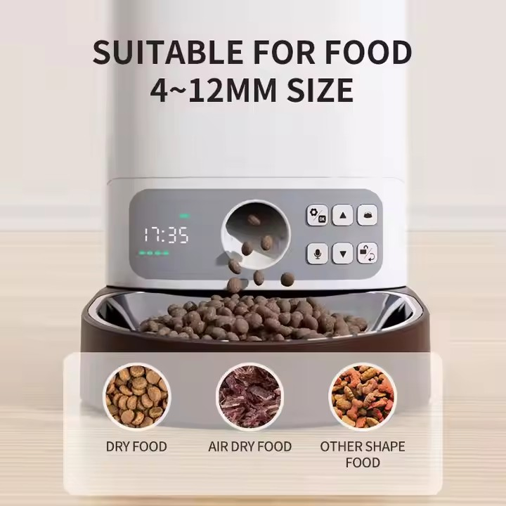 Anti-Jam Automatic Feeder for Pets with Dual Power &amp; Stainless Bowl
