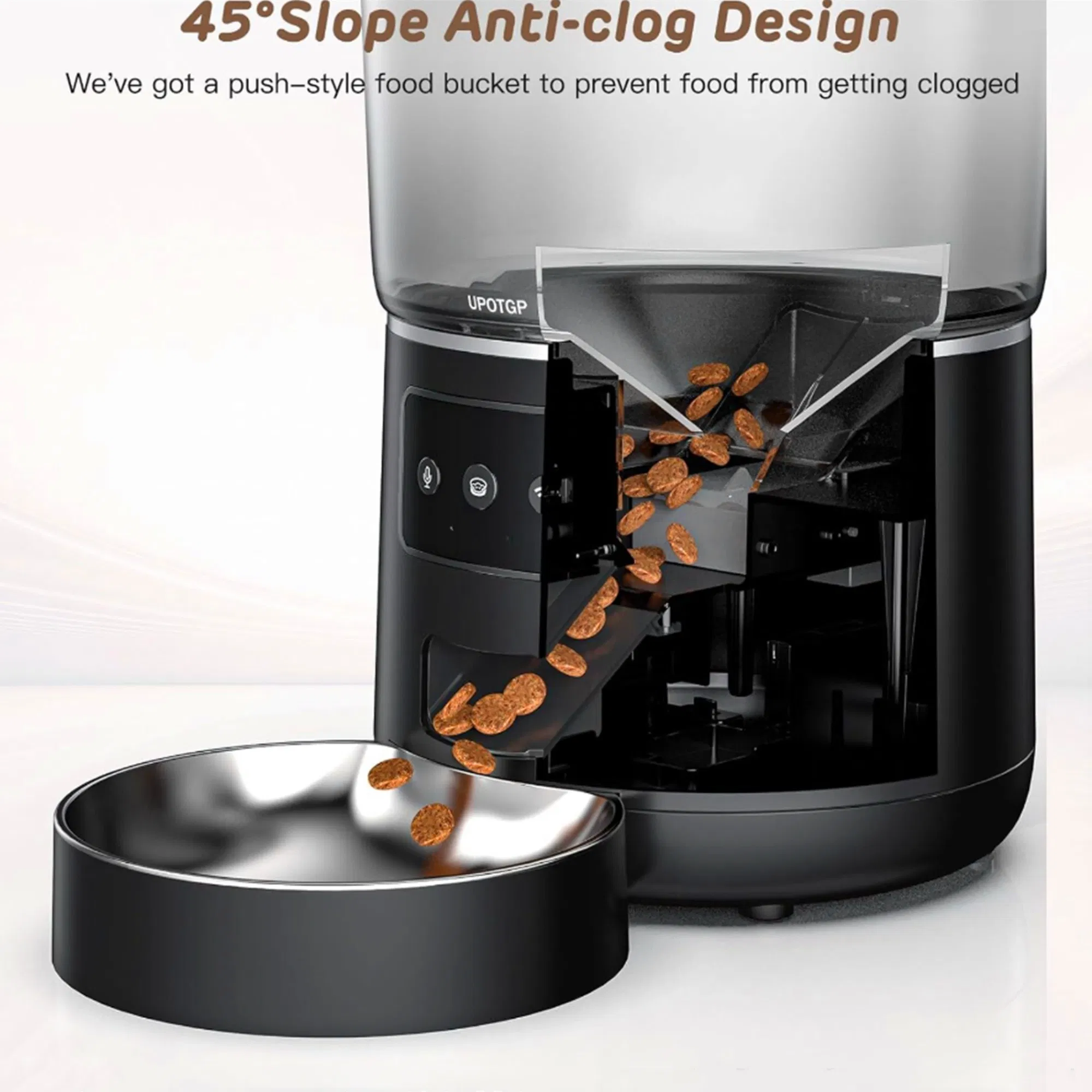 4L Smart Cat Feeder Stainless Steel Bowl Programmable Dog Food Dispenser for Pets