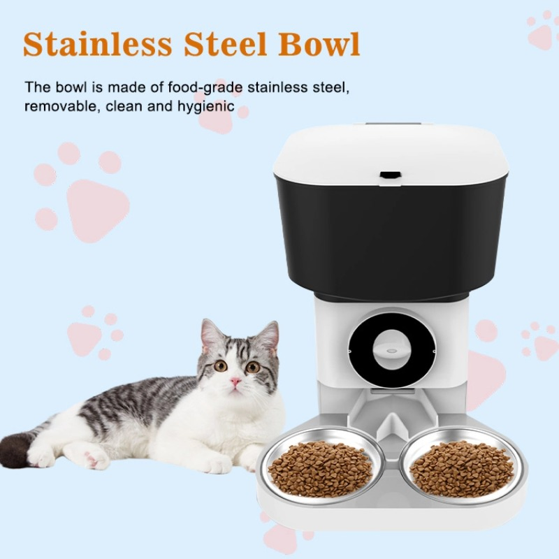 Goldenhour HD Camera Pet Monitoring USB-Charged Automatic Pet Feeder for Dogs Cats with Anti-Clog