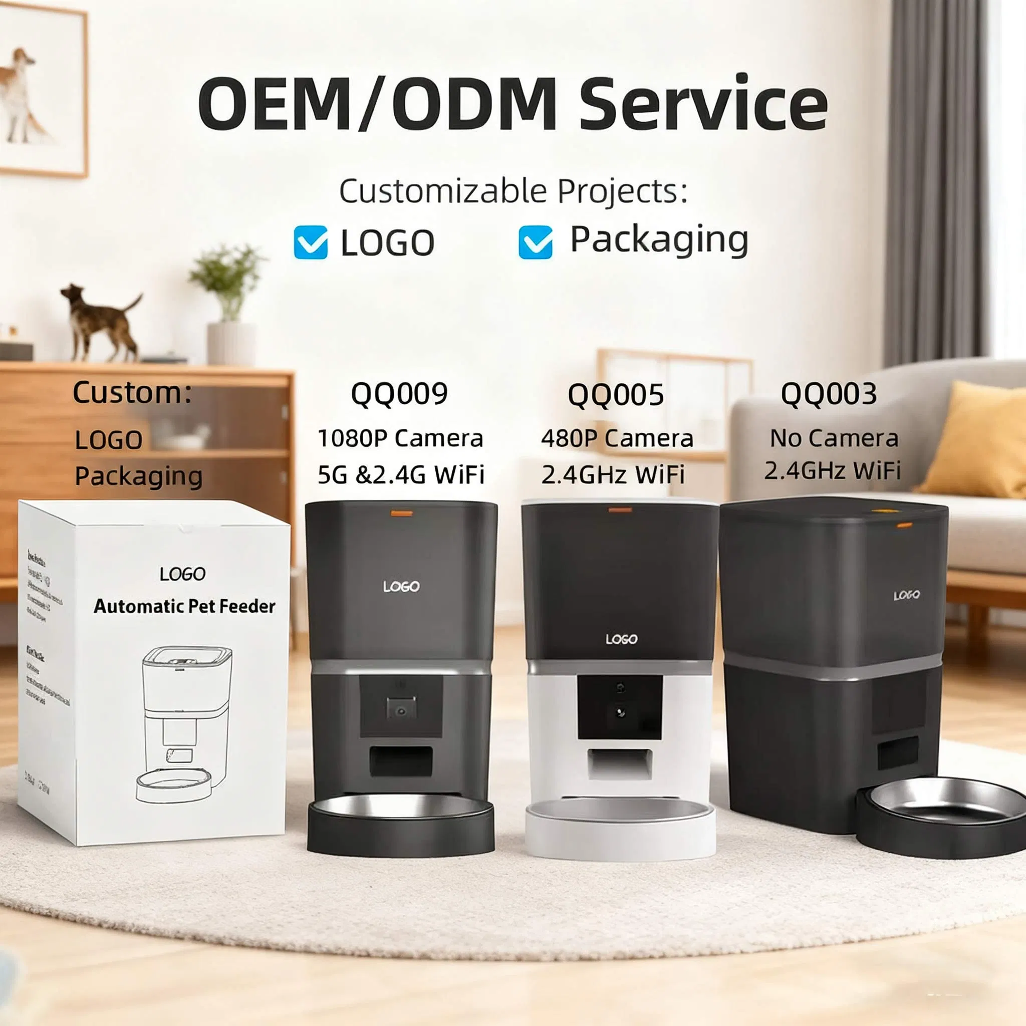 6L Tuya Smart Automatic Double Bowl Pet Feeder - APP Portion Control, Stackable, Dual Power &amp; Dry Food Dispenser for Cat Dog