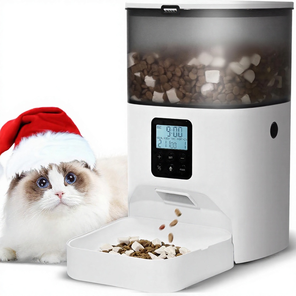 Automatic Cat &amp; Dog Feeder 4L 10s Voice Recorder 8 Meals Per Day Timed Portable Removable Timer Dry Food Sealed Ring Factory