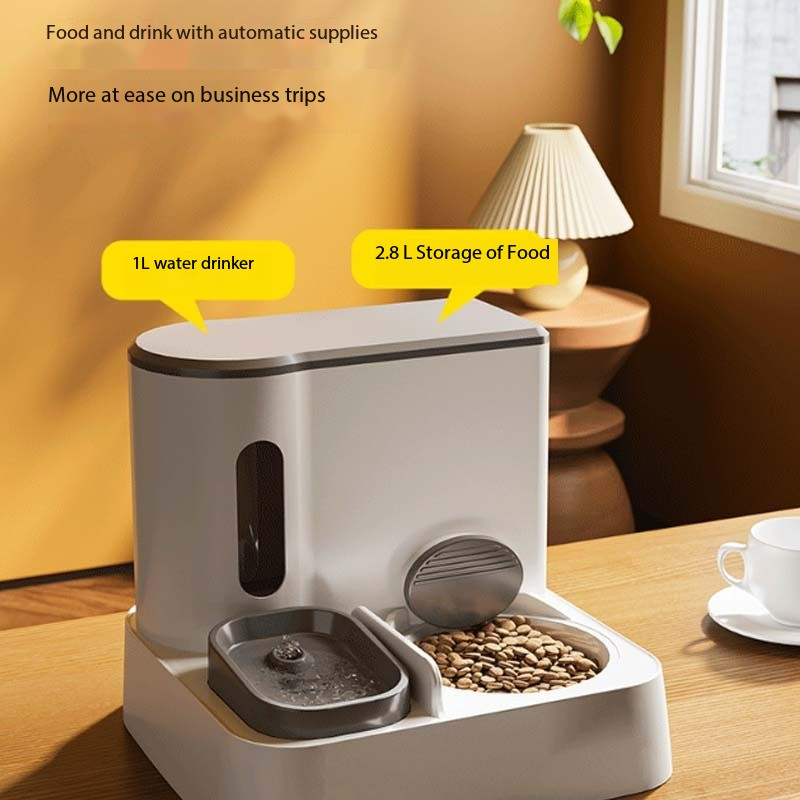 Gravity Pet Feeder and Water Dispenser Set, Automatic Pet Feeder and Water Dispenser 2 in 1suitable for Tracing Dogs and Pets