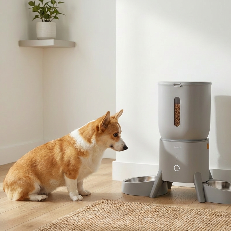 5L Smart Modern Charge Pet Feeder Tuya APP Control Air-Tight Seal Moisture-Proof Automatic Timed Recordable Multiple Pet OEM