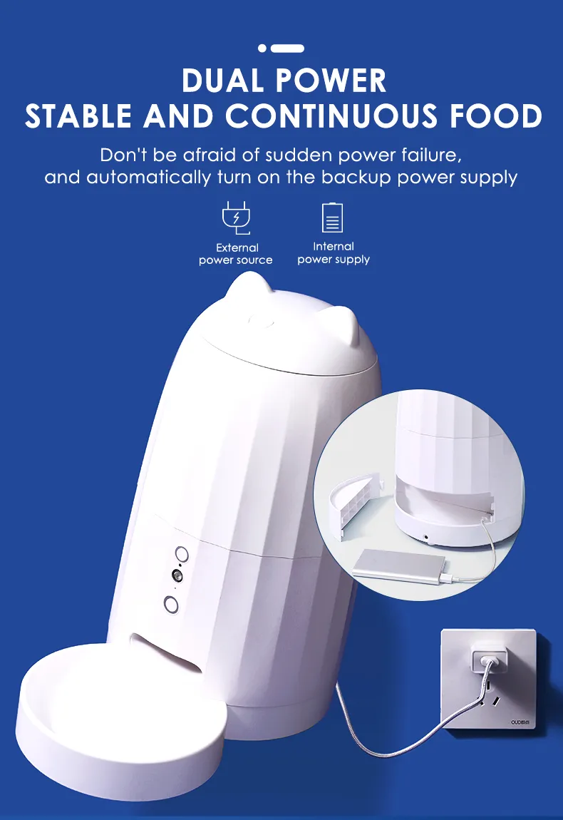 Automatic Pet Feeder WiFi Camera Video Cat Dog Feeder Dispenser
