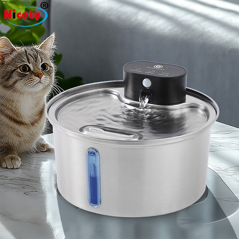 3.2L High-Quality Stainless Steel Automatic Intelligent Pet Water Fountain for Dog and Cat Indoor and Outdoor