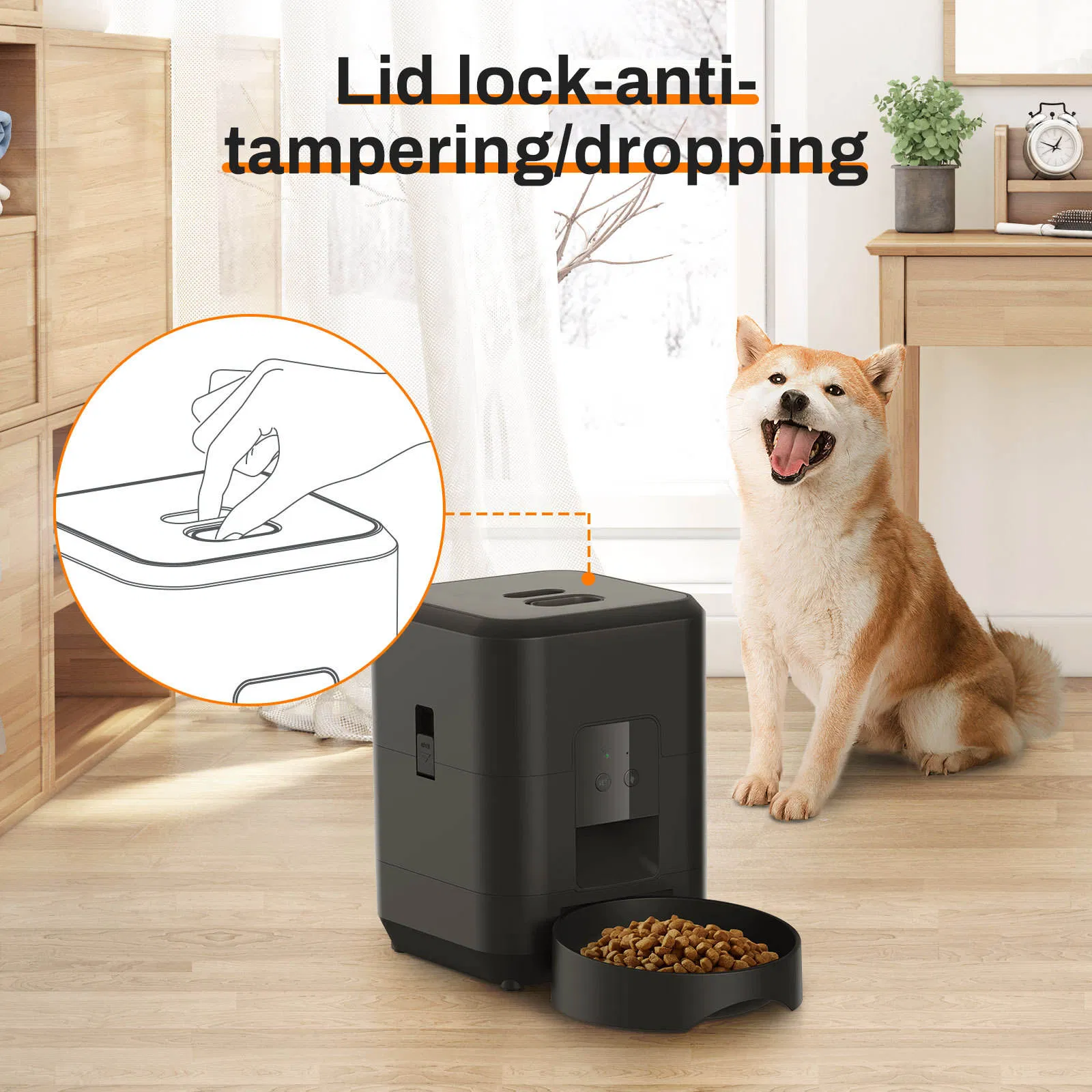 2L Timed Pet Feeder for Indoor with Dual-Band WiFi Automatic Pet Feeder