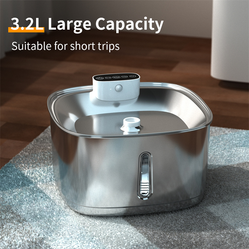 Stainless Steel Cat Water Fountain Intelligent Pet Drink Water Dispenser Automatic