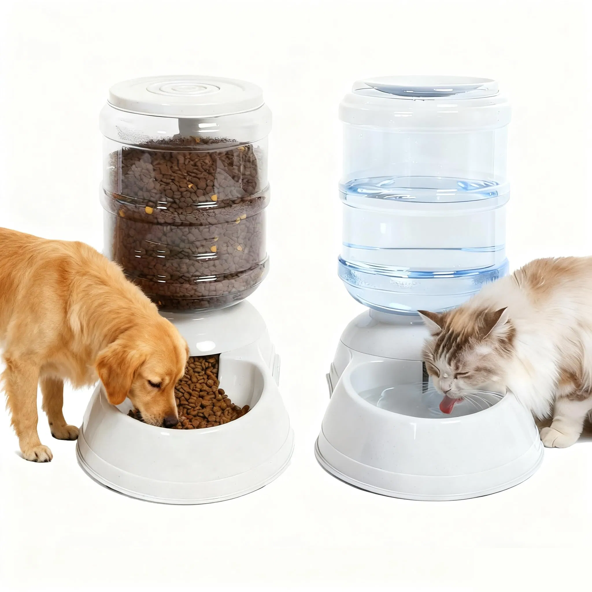 Gravity Pet Feeder and Water Dispenser Set 3 Gallon/11L Automatic Pet Feeder Waterer for Dogs Cats Pets Animals Large Capacity